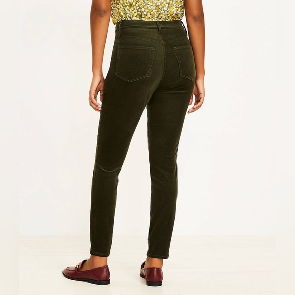 LOFT High Waist Skinny Corduroy Pants Olive Green Size 27/4 - Picture 2 of 10